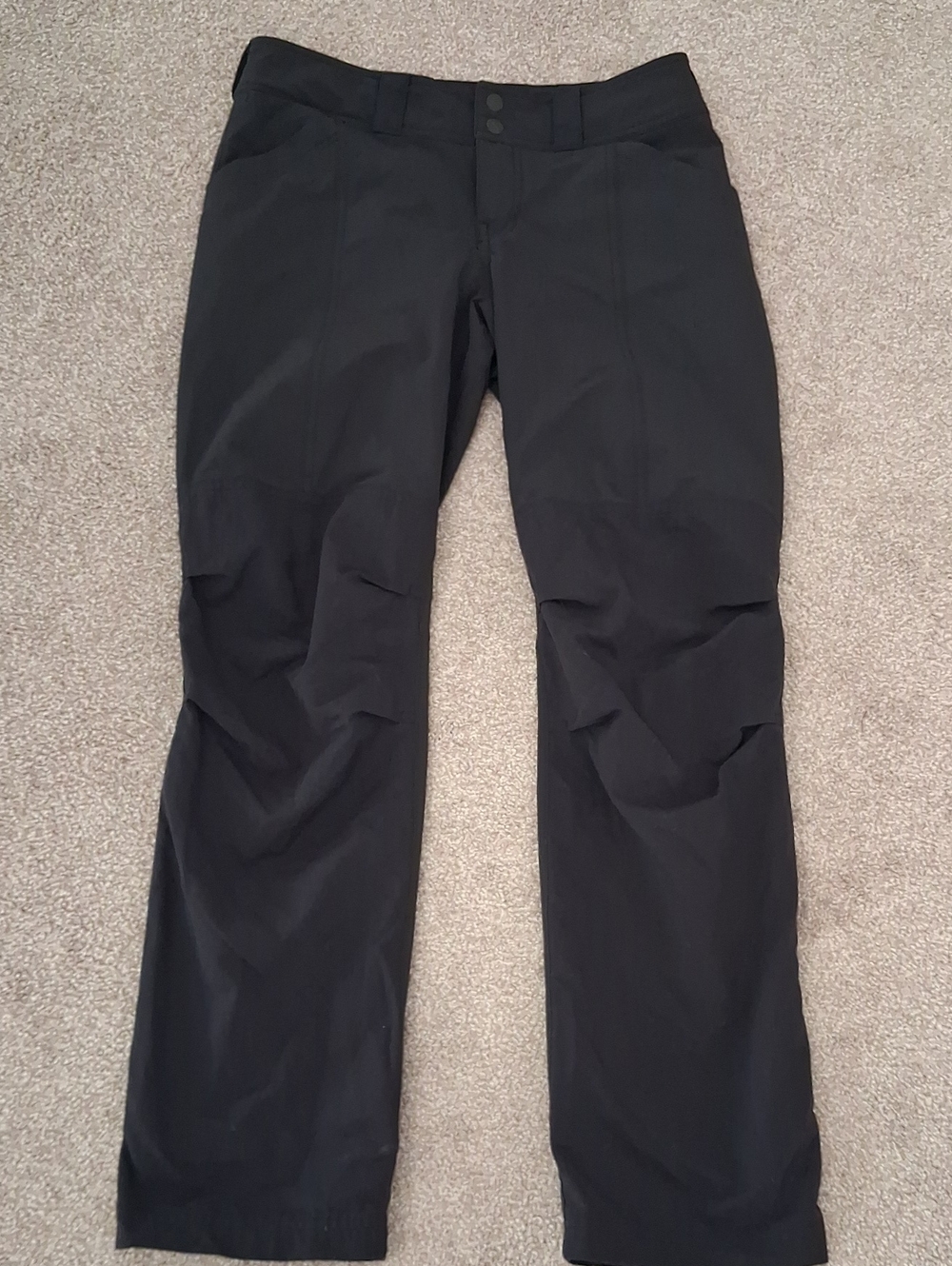 REI Women's Black Performance Hiking Pants. Snap Convert Roll Up Capri's. 2P